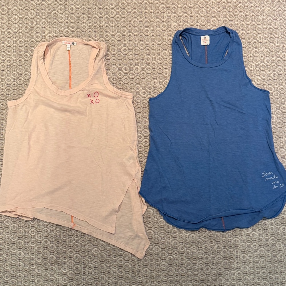 Sundry Pink and Blue Tank Tops